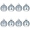 Set of 8 Shiny Silver Glass Christmas Ball Ornament DIY Craft 2.6 Inches